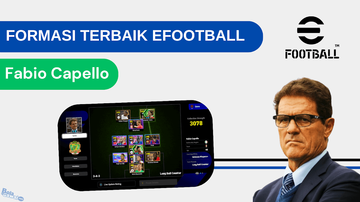 Formasi Terbaik Fabio Capello di eFootball 2026